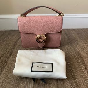 Authentic Gucci pink Leather Shoulder Bag